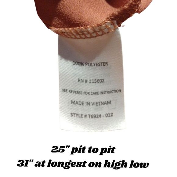 V-Neck High Low Oversized Blouse NEW Mauve Sophisticated Top by Lush NWOT - Picture 9 of 10